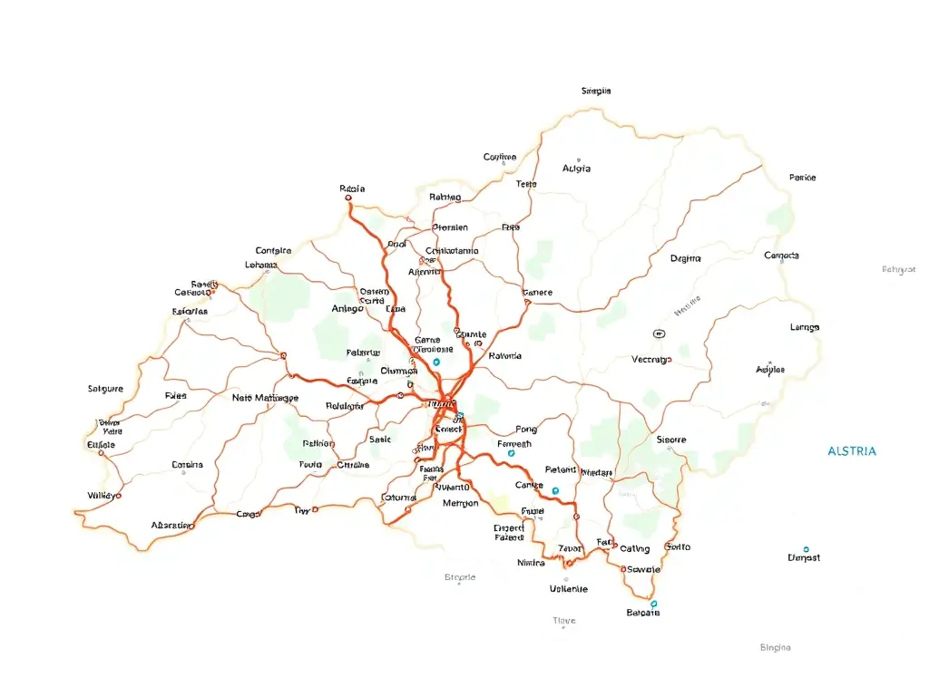An image showcasing various toll road documents and a map of Austria, highlighting the toll road network.